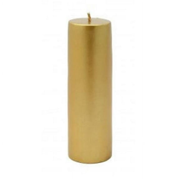 Zest Candle CPZ-124-24 2 x 6 in. Metallic Bronze Gold Pillar Candle -24pcs-Case - Bulk