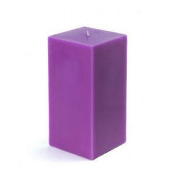 Zest Candle CPZ-146-12 3 x 6 in. Purple Square Pillar Candle -12pcs-Case - Bulk