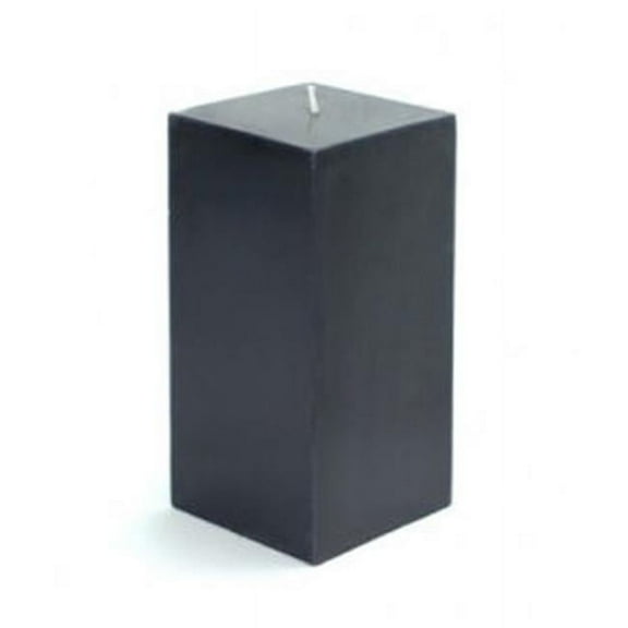Zest Candle CPZ-148-12 3 x 6 in. Black Square Pillar Candle -12pcs-Case - Bulk