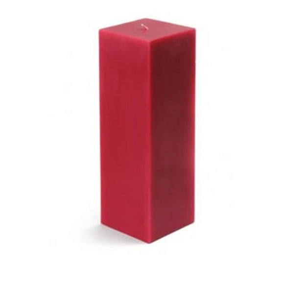 Zest Candle CPZ-153-12 3 x 9 in. Red Square Pillar Candle -12pcs-Case - Bulk