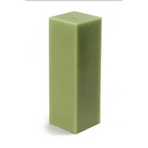 Zest Candle CPZ-157-12 3 x 9 in. Sage Green Square Pillar Candle -12pcs-Case - Bulk