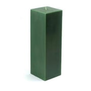 Zest Candle CPZ-158-12 3 x 9 in. Hunter Green Square Pillar Candle -12pcs-Case - Bulk
