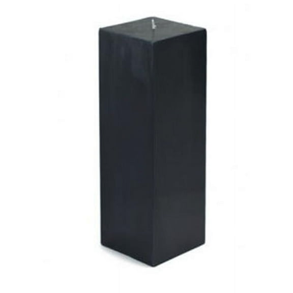 Zest Candle CPZ-161-12 3 x 9 in. Black Square Pillar Candle -12pcs-Case - Bulk