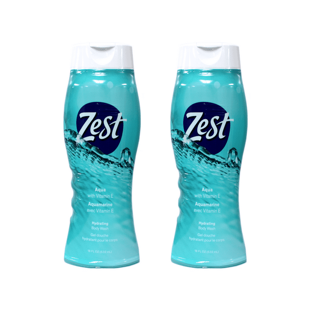 Zest Hydrating Body Wash Shower Gel Aqua Scent with Vitamin E 18 fl oz