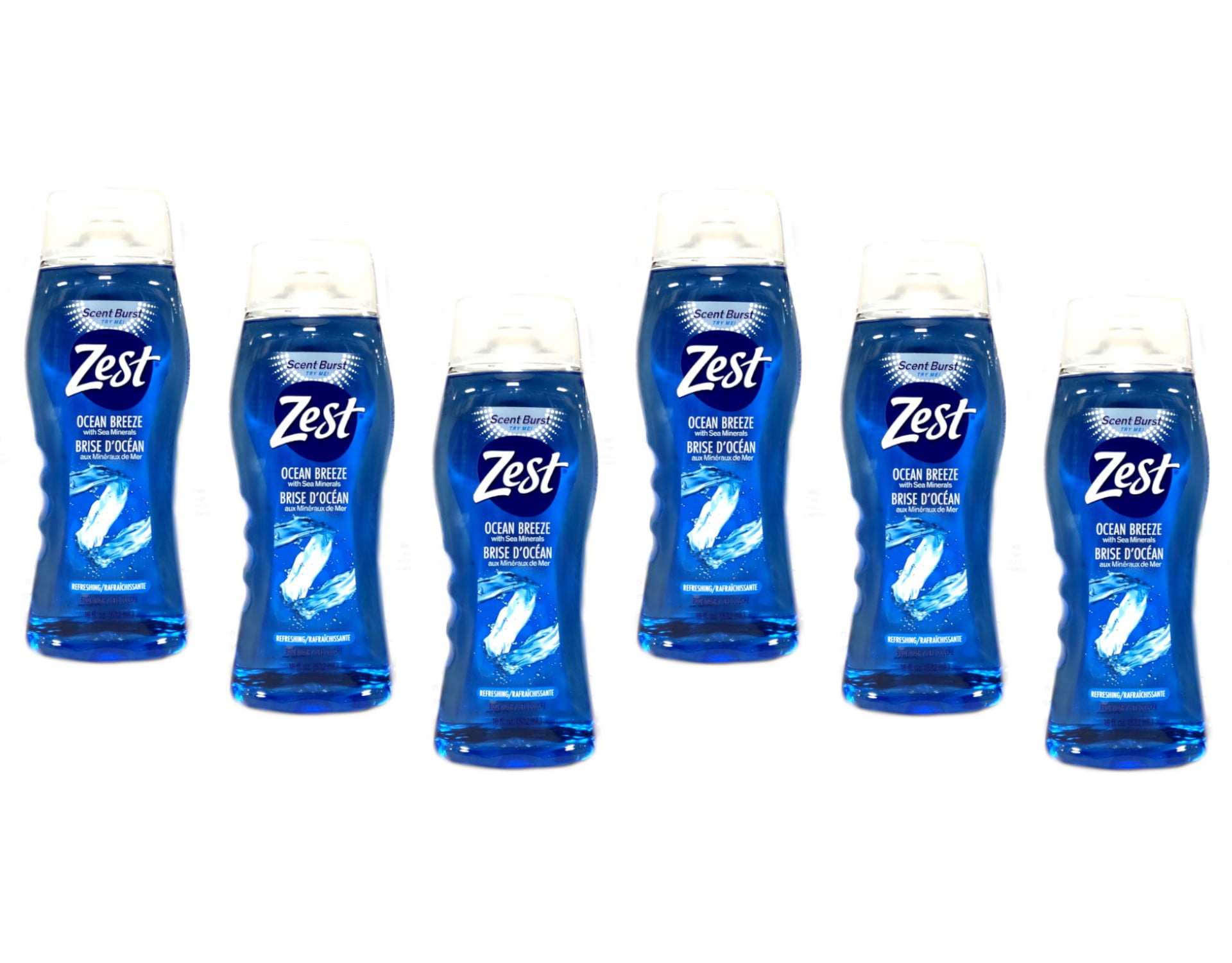Zest Ocean Breeze Body SE33&nbsp;Wash - Enriched with Sea Minerals - Rich Lathering Cleansing Body Wash Leaves Your Skin Feeling Smooth and Moisturized With an Invigorating Scent, 18 Fl Oz (Pack of 6)