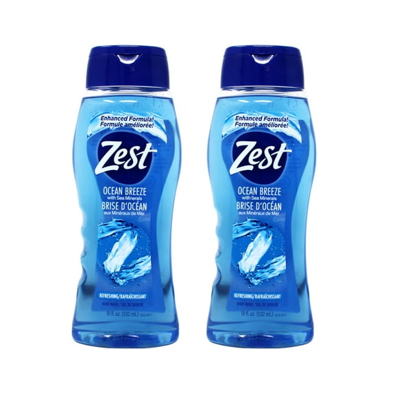 Zest Ocean Breeze with Sea Minerals Invigorating Body Wash, 18 fl oz Pack of 2