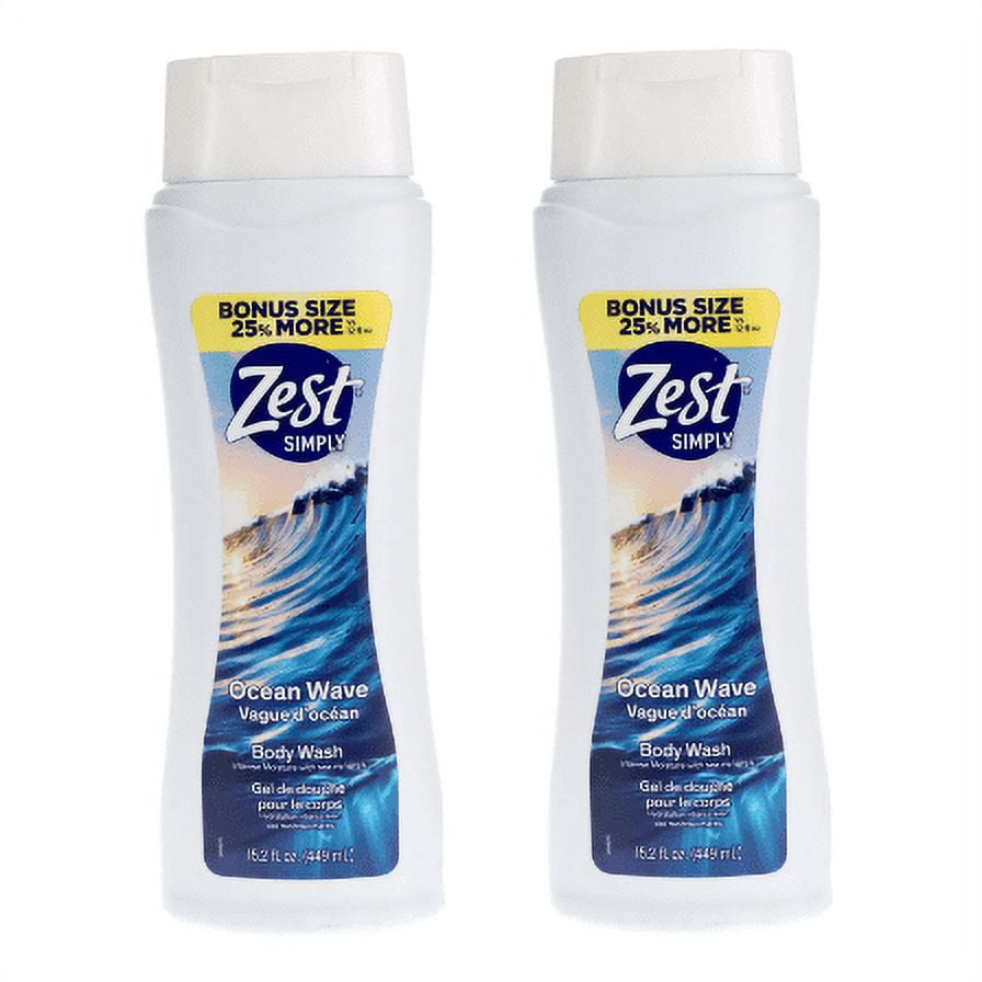 Zest Simply Ocean Wave Sea Salt Body Wash, 15.2 oz, 2 Pack