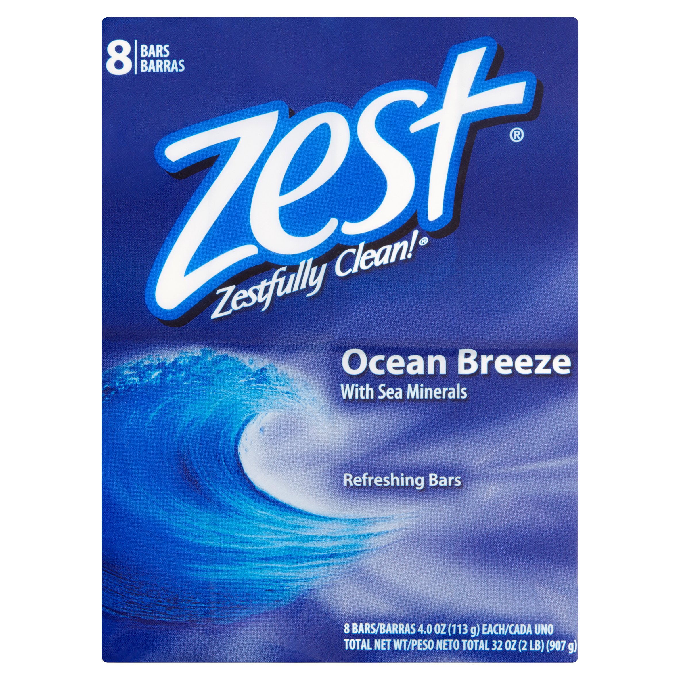 Zest Zestfully Clean! Ocean Breeze Refreshing Bars, 4.0 oz, 8 count - image 1 of 4