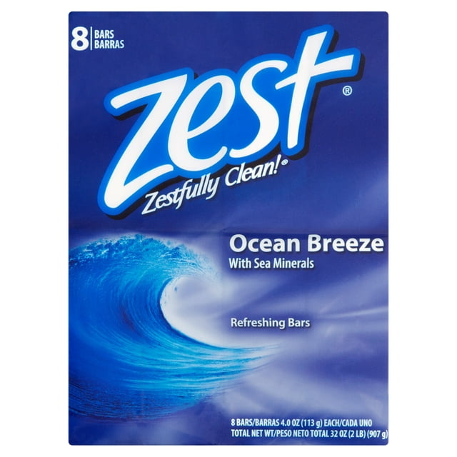 Zest Zestfully Clean! Ocean Breeze Refreshing Bars, 4.0 oz, 8 count