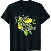 Zest is Yet to Come Lemons and Leaves Cute Design Funny Gift Sweatshirt Black 4XL