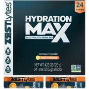 ZestLytes Salty Fruit Sugar Free Electrolyte Hydration Packets - Sugar Free & Low Calorie Drink Mix for Rapid Hydration, High Sodium & Potassium - 5 Vitamins - Salty Orange, 24 Sticks
