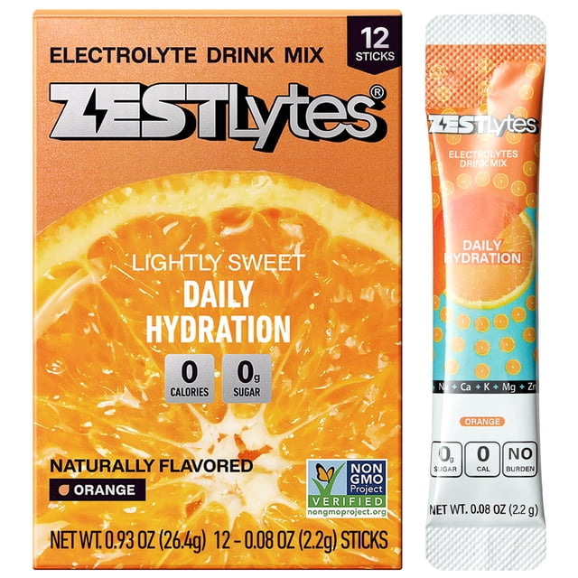ZestLytes Sugar Free & 0 Calorie Electrolyte Hydration Packets, 12 ...