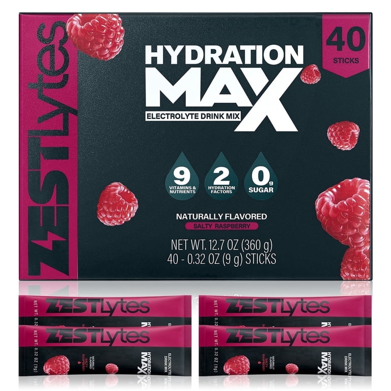 ZestLytes Sugar Free Electrolyte Powder Packets - 40 Sticks