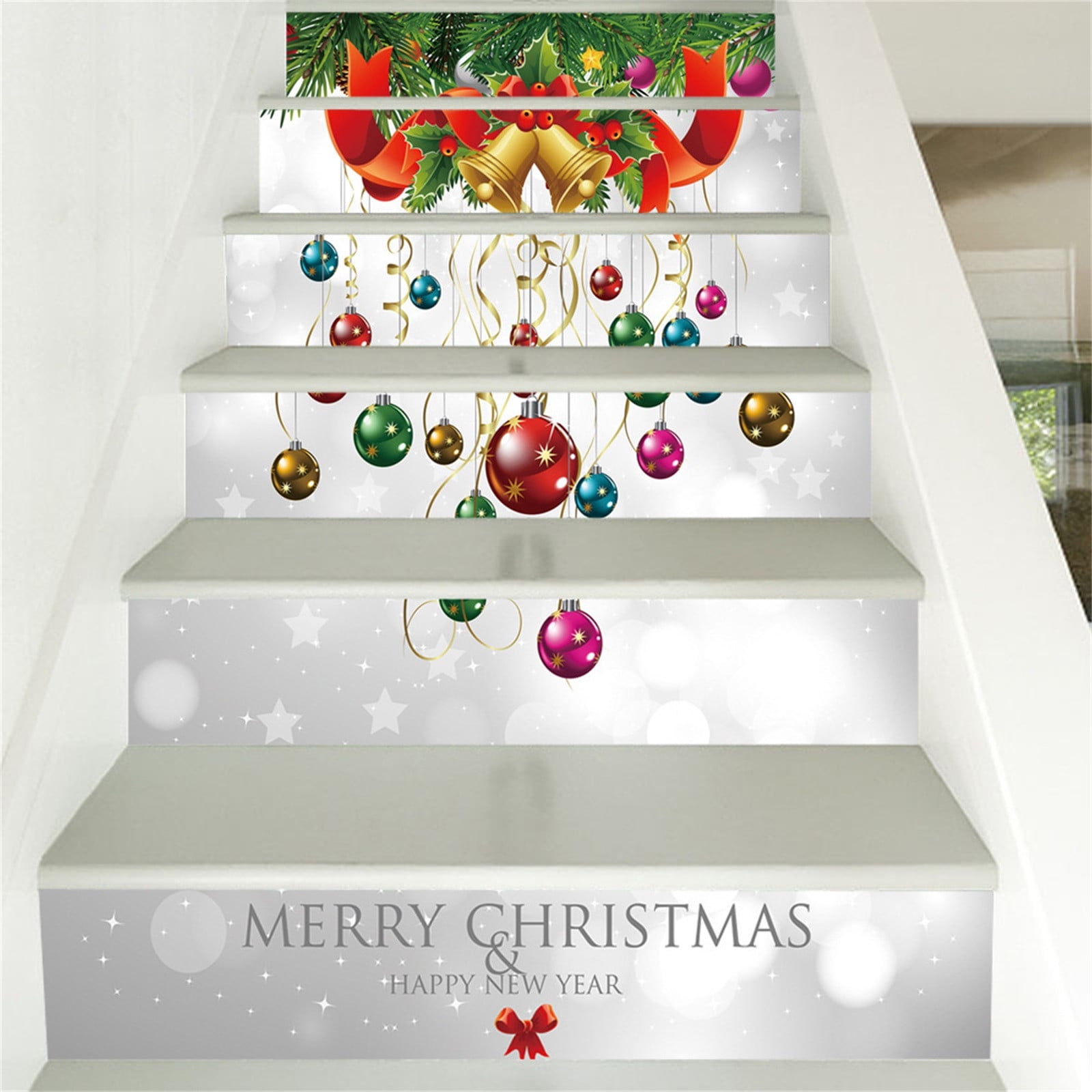 ZestMode 1Pc 3D Christmas Tree Stair Stickers Decals-Christmas Tree ...