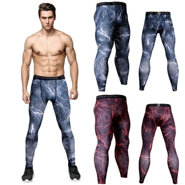 ZestMode 2 Pack Mens Compression Pants Athletic Leggings with Pockets Running Baselayer Tights Cycling Workout Pants Casual Pants Trousers Breathable Fast Drying Sports Pants