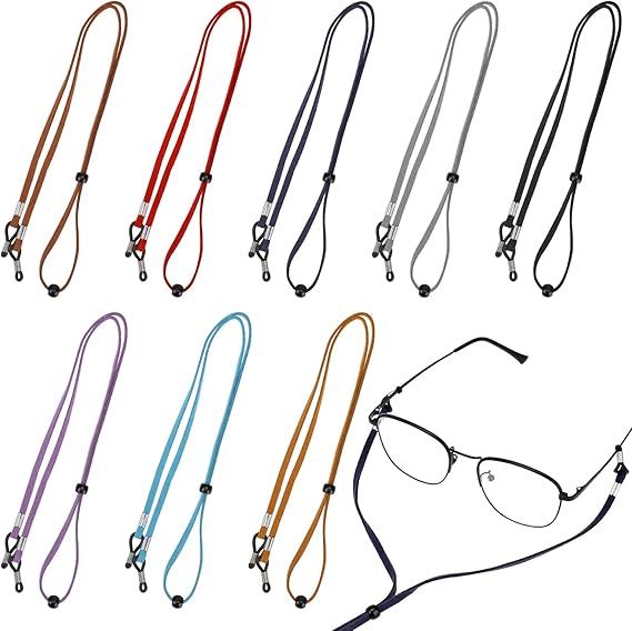 Cordino Regolabile Per Occhiali Sourcing Map – Cinturino In Nylon – Multicolore (Arancio-Nero, Rosso-Nero, Nero-Bianco)