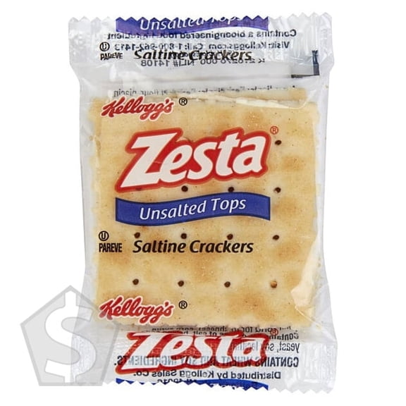 Zesta Unsalted Tops Saltine Crackers 2-Pack - 500/Case