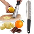 thumbnail image 1 of Zester Grater, Double-Sided Stainless Steel Grater, Cheese Zester Grater with Handle, Multi-Function Cheese and Vegetable Grater Zester Tool, Kitchen Lemon Zester Tool, Small Grater, 10.97inch, 1 of 7