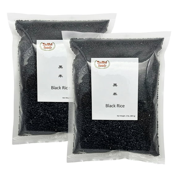 Zestful Foods 2lbsx2 Pack（64OZ） Black Rice, Whole Grain Purple Rice High Fiber, Wild Black Rice, Nutritious Rice.