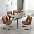 thumbnail image 1 of Zesthouse 18.3" Modern Dining Chairs Set of 4, Faux Leather Side Chair with High Back and Metal Legs, Armless Upholstered Dining Room Chairs for Dining Room Kitchen, Brown, 1 of 14