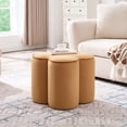 thumbnail image 1 of Zesthouse 18.5″ Velvet Fabric Ottoman, Modern Ottoman Coffee Table for Living Room, Flower Shaped Foot Stools, Upholstered Footrest Stool for Couch, Came, 1 of 8