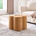 thumbnail image 1 of Zesthouse 18.5″ Velvet Fabric Ottoman, Modern Ottoman Coffee Table for Living Room, Flower Shaped Foot Stools, Upholstered Footrest Stool for Couch, Came, 1 of 8