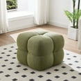 thumbnail image 1 of Zesthouse 20.9″ Wide Boucle Ottoman, Modern Foot Stool, Square Upholstered Tufted Ottoman Coffee Table, Extra Seating for Living Room Bedroom, Green, 1 of 13