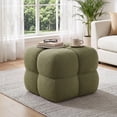 thumbnail image 1 of Zesthouse 20.9″ Wide Boucle Ottoman, Modern Foot Stool, Square Upholstered Tufted Ottoman Coffee Table, Extra Seating for Living Room Bedroom, Green, 1 of 11