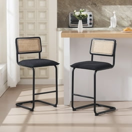 Counter Height Bar Stools Set of 2, Contemporary Velvet