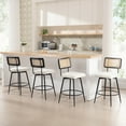 Zesthouse 26.2" Rattan Counter Stools Set of 4, Swivel Boucle Counter