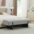 thumbnail image 1 of Zesthouse 55.1" Upholstered Bench, Modern Linen Ottoman Bench with Wooden Legs, Entryway Bench for Bedroom Living Room, Gray, 1 of 12