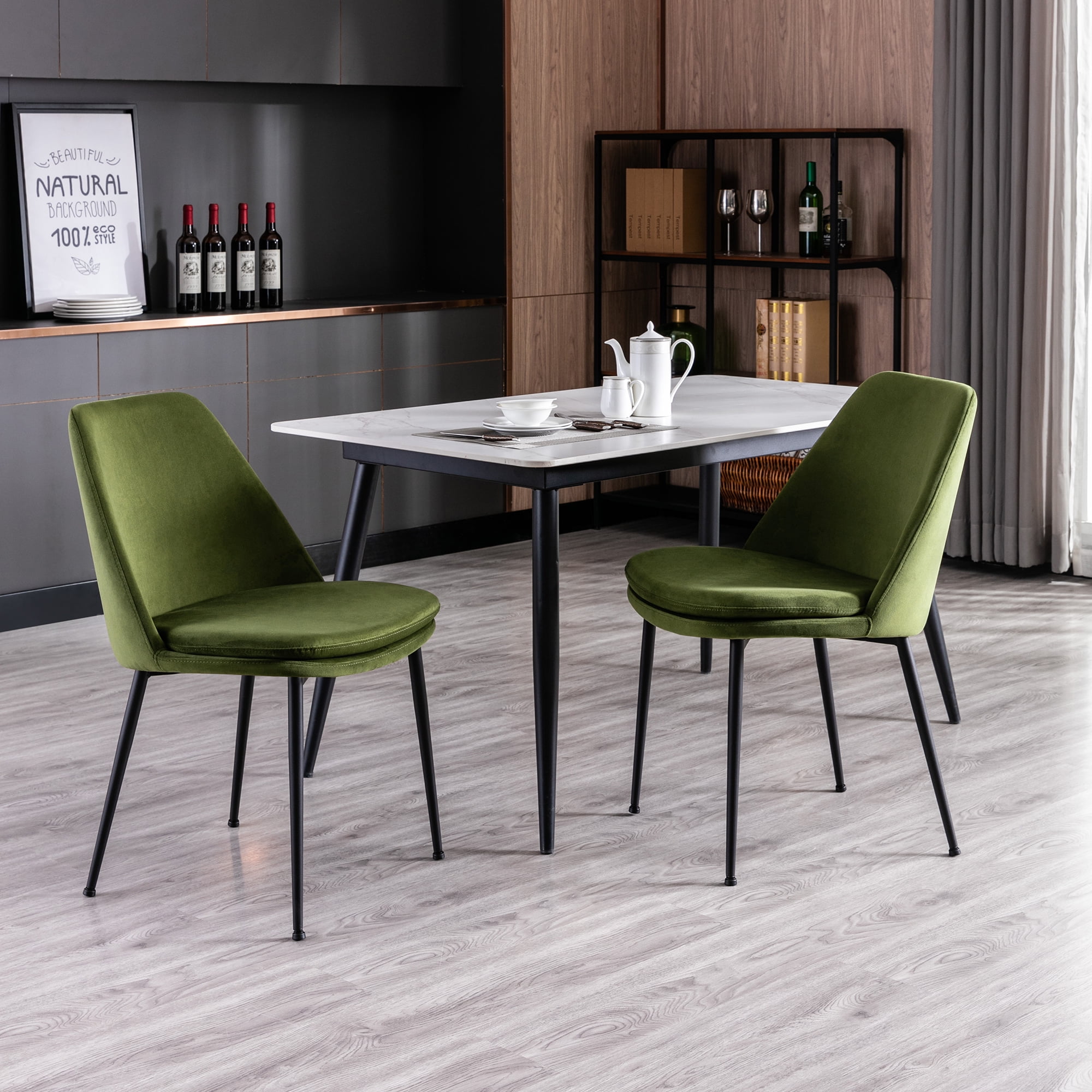 Velvet modern dining chairs discount