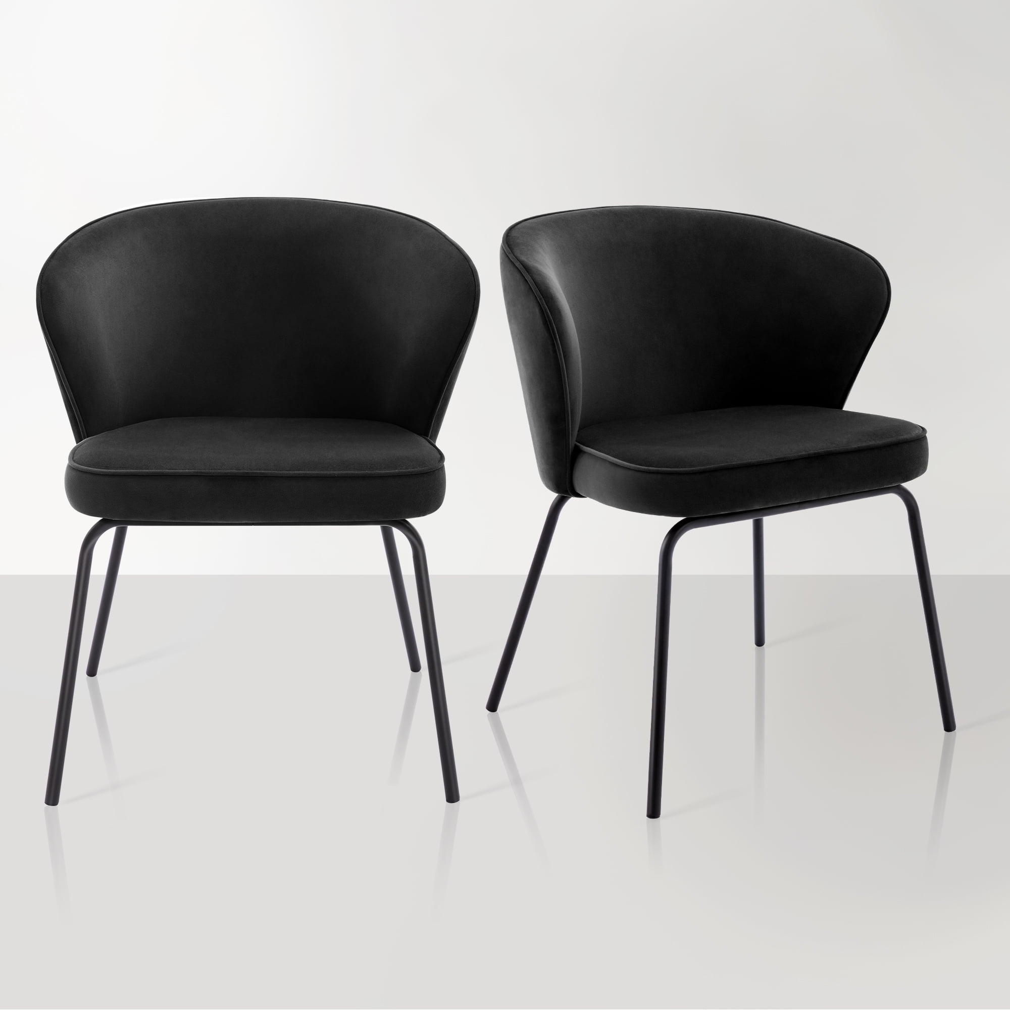 Zesthouse Modern Wingback Dining Chairs Set of 2, MidCentury Velvet