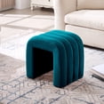 thumbnail image 1 of Zesthouse Multi-Functional Ottoman Stool, Tufted Velvet Foot Stools Ottoman for Couch, Modern Vanity Stool for Living Room, Bedroom and Entryway, Teal, 1 of 10