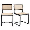 Zesthouse Set of 2 Woven Rattan Dining Chairs, Mid Century Modern ...