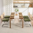 thumbnail image 1 of Zesthouse Rattan Dining Chairs Set of 4, Velvet Upholstered Dining Chairs with Cane Back and Chrome Legs, Mid Century Modern Kitchen Side Chairs for Living Room, Green, 1 of 11