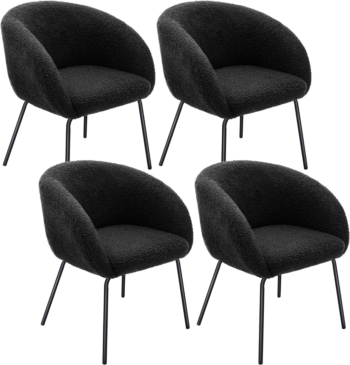 Zesthouse Sherpa Dining Chairs Set of 2, Modern Kitchen Chairs Accent
