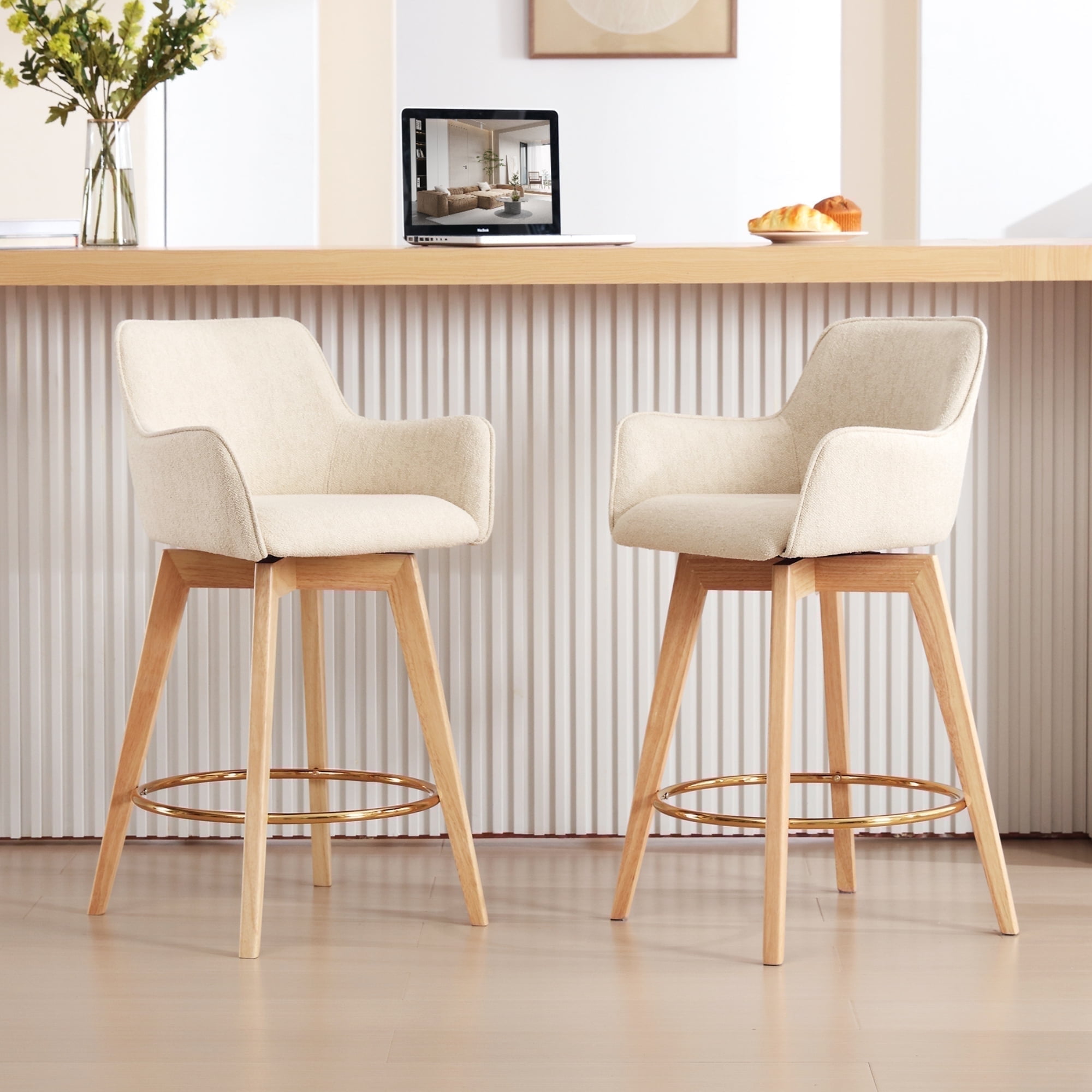 Zesthouse Swivel Counter Height Bar Stools Set of 2, 25.8