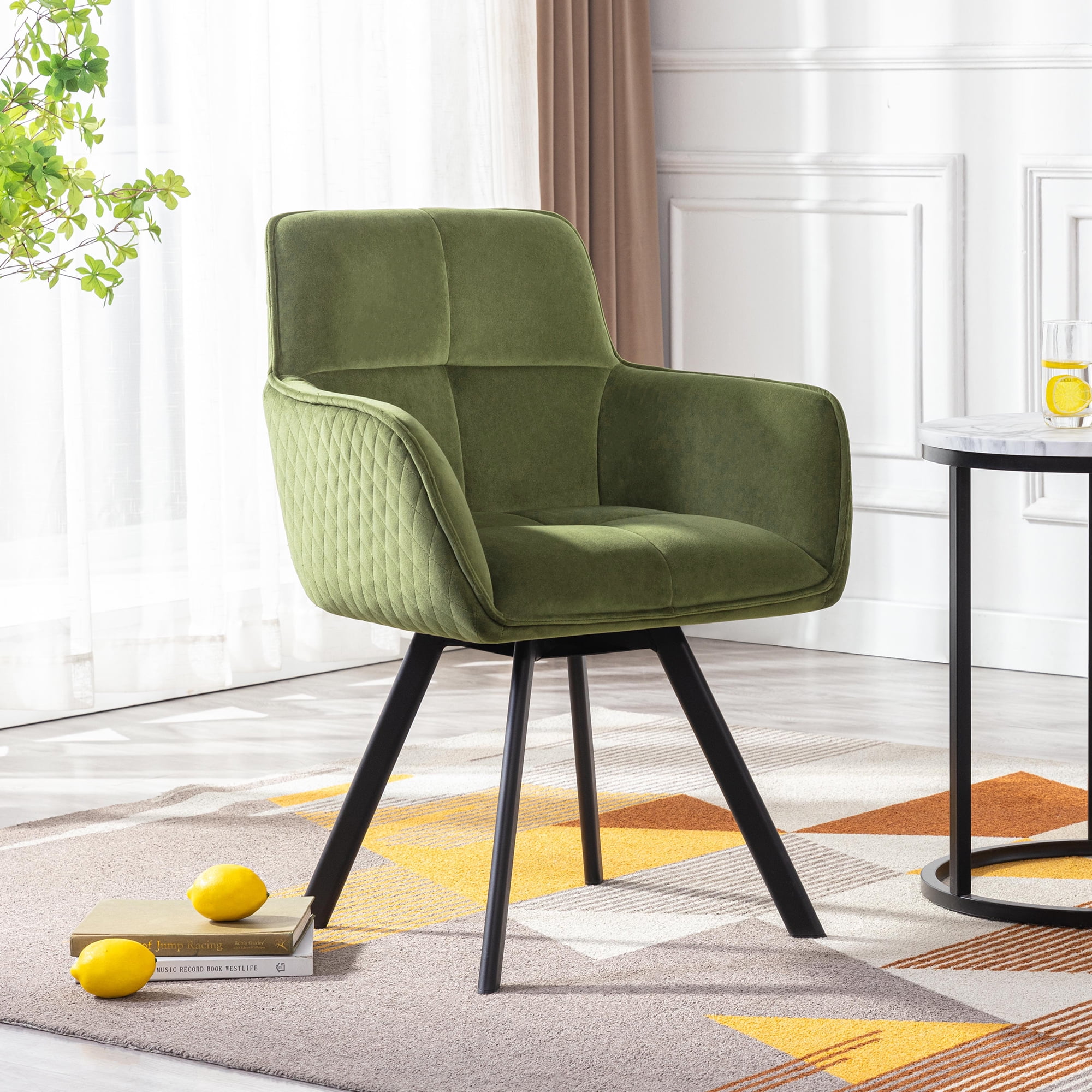 Green velvet chair walmart sale