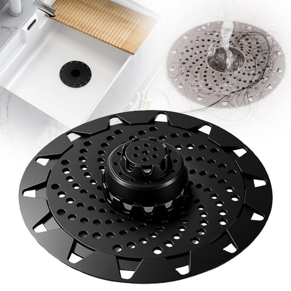 Zestify Drain Hair Catcher, 5 Inch Soft Dense Mesh Non-Slip, Hair Trap for Shower, Bathtub, Kitchen Sink, Wash Basin, Apartment & Dorm Use,Black