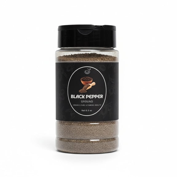 Zestiq Foods Black Pepper Ground Finely Ground Black Pepper for Cooking, Seasoning & Spice Blends-8.0oz