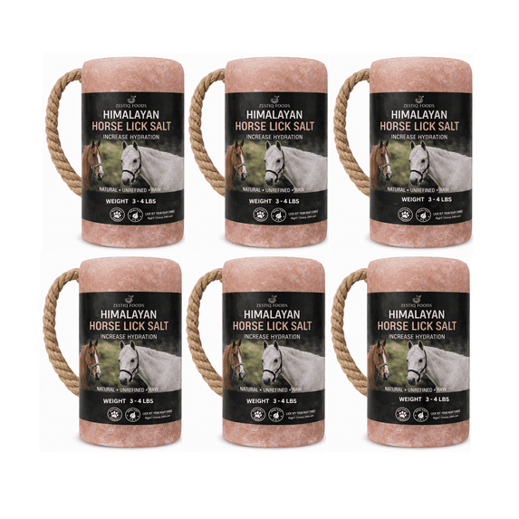 Zestiq Foods HIMALAYAN PINK ROCK SALT, ANIMAL LICK SALT 3-5 LB (6-PACK)