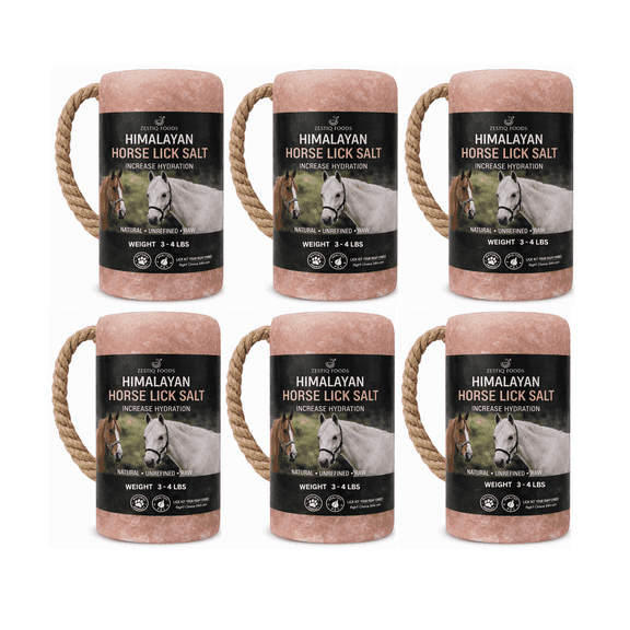 Zestiq Foods HIMALAYAN PINK ROCK SALT, ANIMAL LICK SALT 3-5 LB (6-PACK)