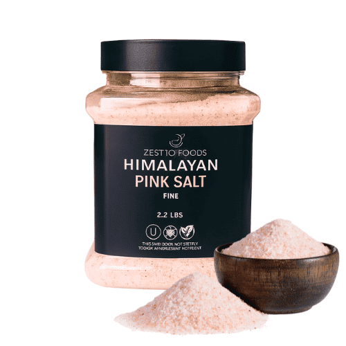 Zestiq Foods Himalayan Pink Salt Fine Grain – 2.2lb Jar for Shaker Refills. Pure, Natural, Unrefined Rock Salt for Cooking & Seasoning