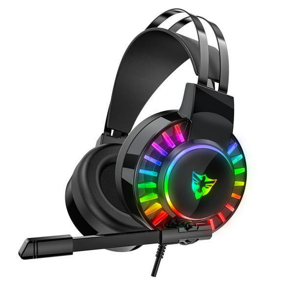 ZestqaQ 7.1 Surround Sound Gaming Headset for PC, USB Connection, Noise Cancelling Microphone, Comfortable Design, Built-in LED Light, Durable Construction