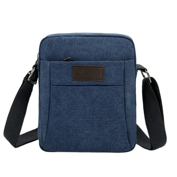 ZestqaQ Canvas Men's Shoulder Bag, Casual Crossbody Bag, Eco-Friendly Medium Size, Lightweight and Durable Storage, Perfect for Daily Commuting and Outdoor Activities