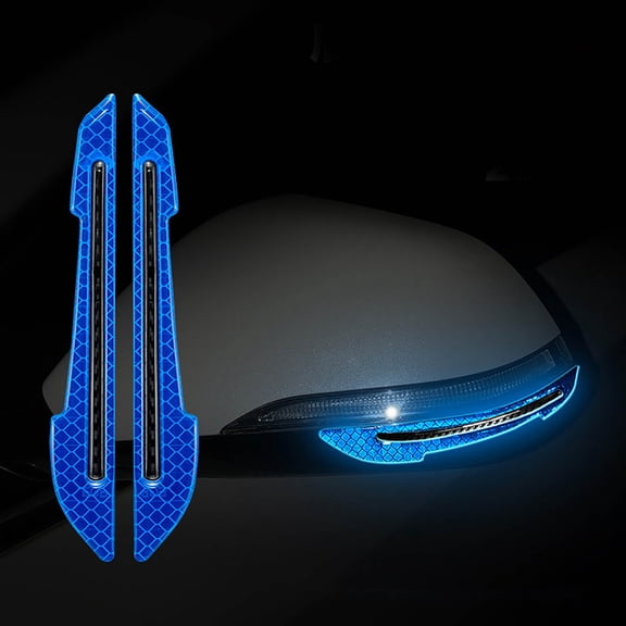 ZestqaQ Car Antiscratch Strip, Glows-in-the-dark, Rear View Mirror Anticollision Strip, Reflective, PET Material, Safer Night Driving, Set of 2