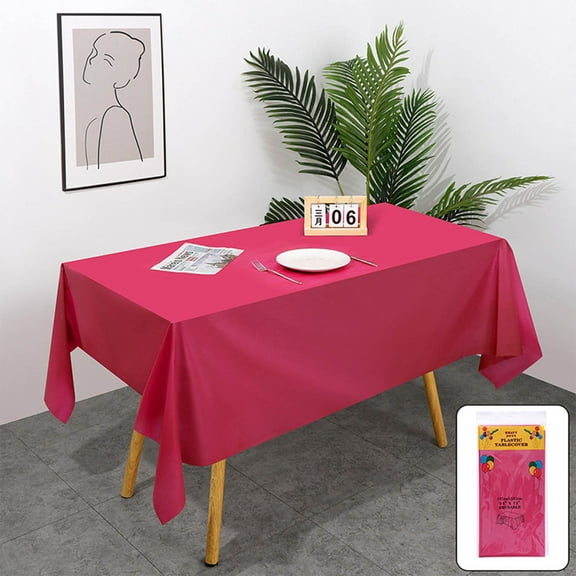 ZestqaQ Disposable Plastic Tablecloth, Large Rectangle Table Cover, Heavy-Duty Wipe Clean Tablecloth, Elegant Party Table Cover, Versatile Party Supplies for Gatherings, Events