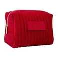 thumbnail image 1 of ZestqaQ Embroidered Striped Velvet Cosmetic Bag, Portable Makeup Storage Organizer, Waterproof Polyester Travel Pouch, Sleek Zippered Cosmetic Case, Stylish Daily Use Cosmetic Holder, 1 of 6