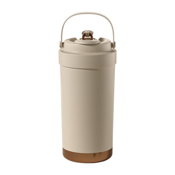 ZestqaQ High Color Ceramic Liner Coffee Cup, Portable Insulated Mug for Men and Women, Double Drink Insulation Cup with Straw, Elegant Textured Design for Daily Use, Easy to Clean and Carry